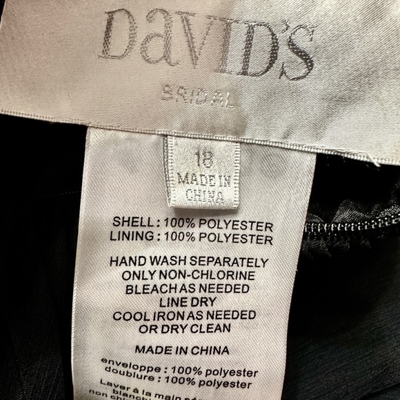 David's Bridal Elegant Black Halter Maxi Dress - Picture 5 of 8